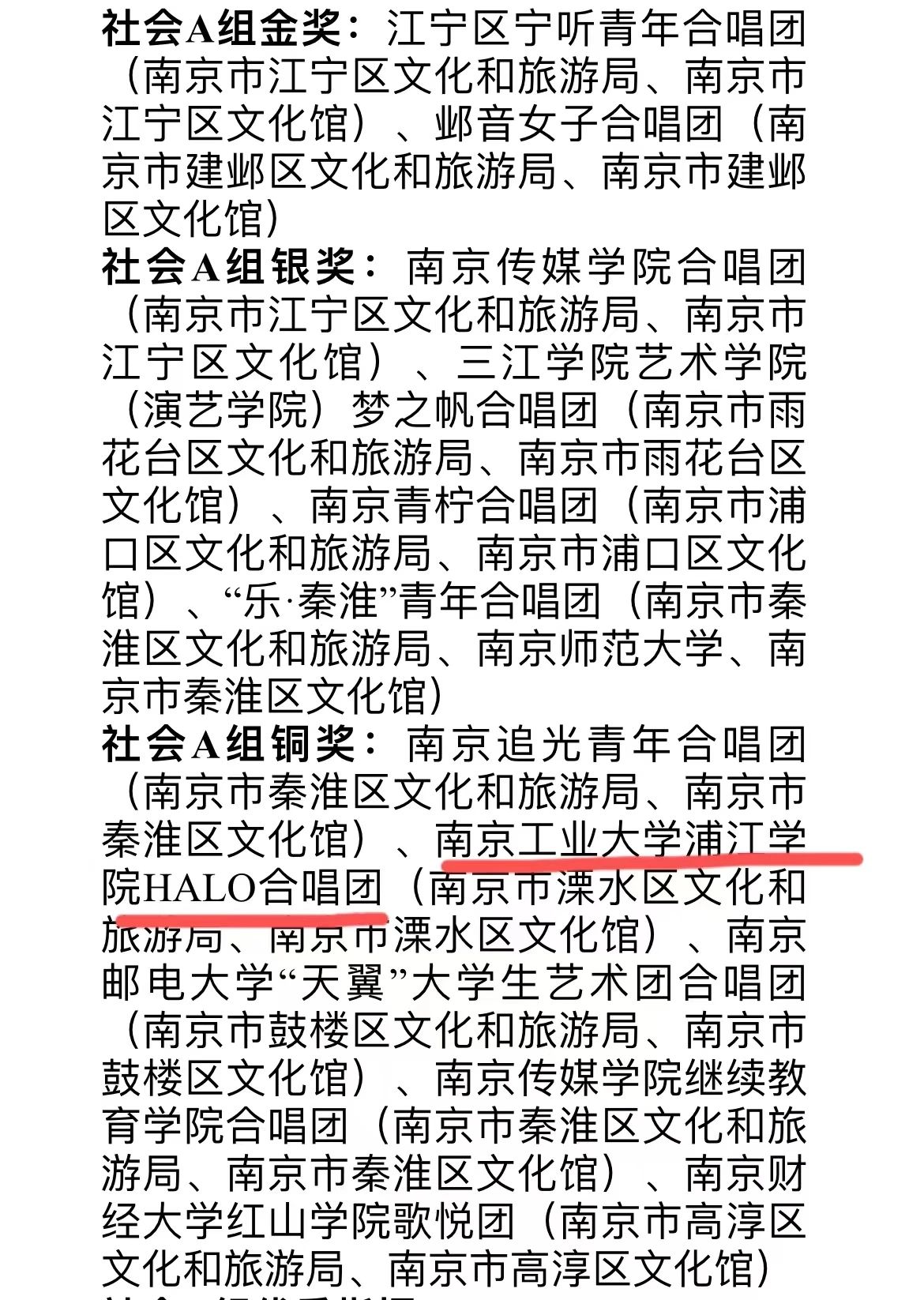 我校合唱团在第十三届金陵合唱展演活动中荣获社会 A 组铜奖！（2）